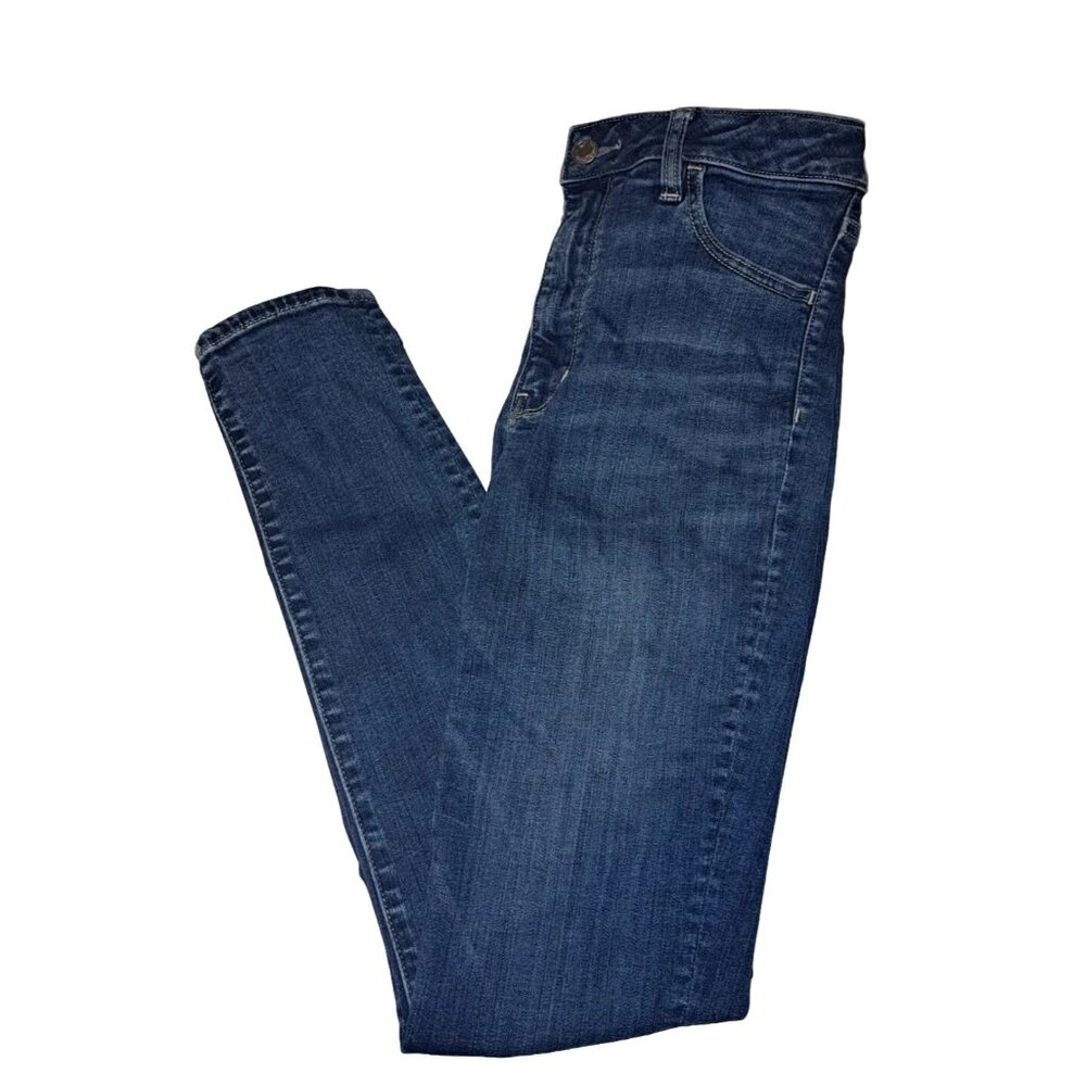 American Eagle Womens Size 6 Blue Super Stretch Super Hi-rise Jeggings 27x30